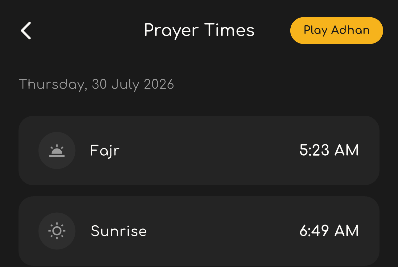 Prayer Times